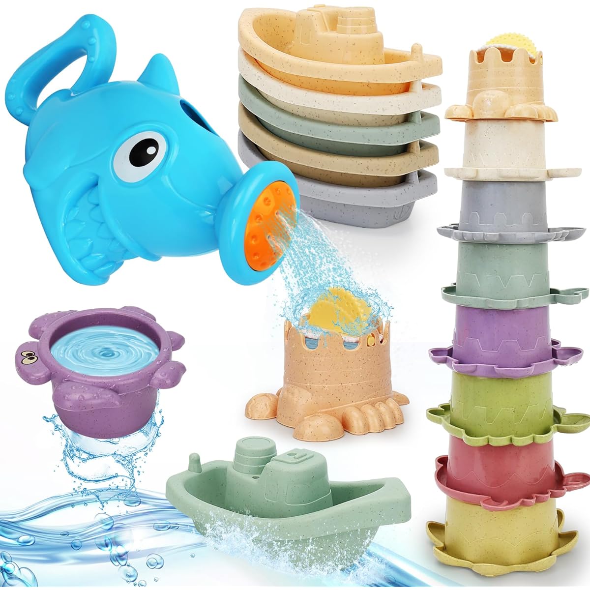 SLTBEH Baby Bath Toy for Toddlers (Blue)