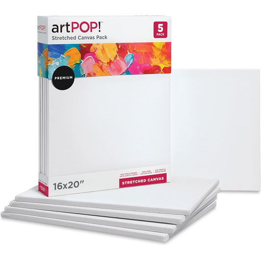 artPOP! Stretched Canvas Pack - 16" x 20" 5-Pack