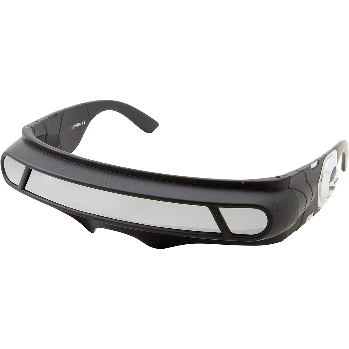 grinderPUNCH Futuristic Space Alien Costume Sunglasses Cyclops Shield Party Mirror Mono Lens