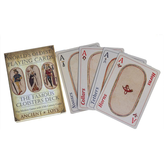 Ancient Toys – World's Oldest Playing Cards – Full Cloister Deck – Dating back to the Middle Ages Play modern card games with this legendary deck of cards!
