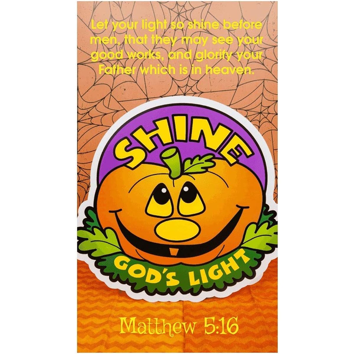Let Your Light Shine Pumpkin Halloween Pocket Cards (100 Cards)