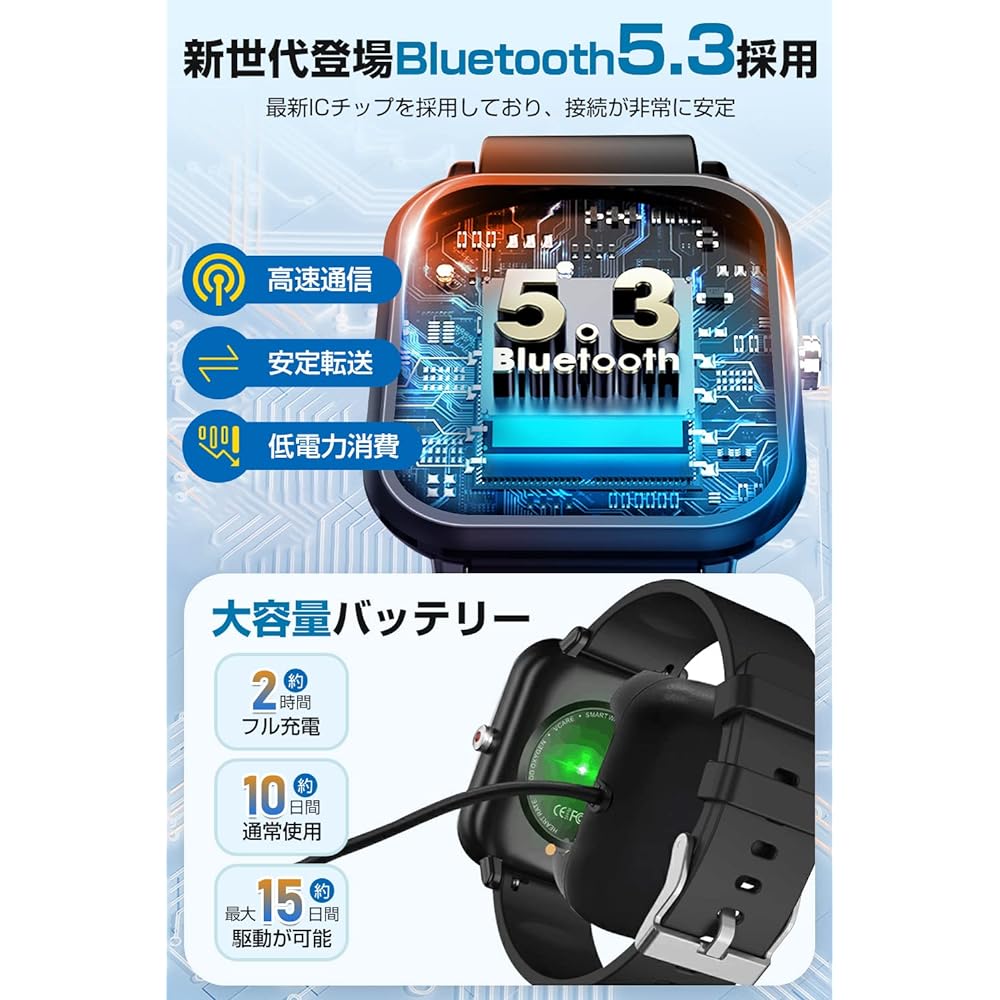 Smart Watch, Bluetooth 5.3, 2024 Model, 1.9 inch Ultra Large Screen, Activity Tracker, Ultra-thin, iPhone/Android Compatible, Smart Watch, Incoming Calls/Message Notifications, IP68 Waterproof, Sports