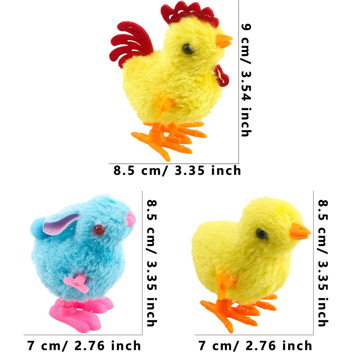 Cotiny 16 Pack Easter Roll Up Chick Bunny Toy Easter Basket Plush Jumping Chicken Rabbit School Home Office Easter Decorations Party Supplies