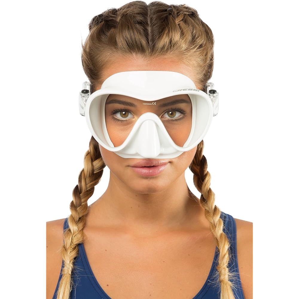 CRESSI Scuba Diving Snorkeling Mask [F1] Frameless Single Lens Colorful High Quality Silicone [Genuine Product]