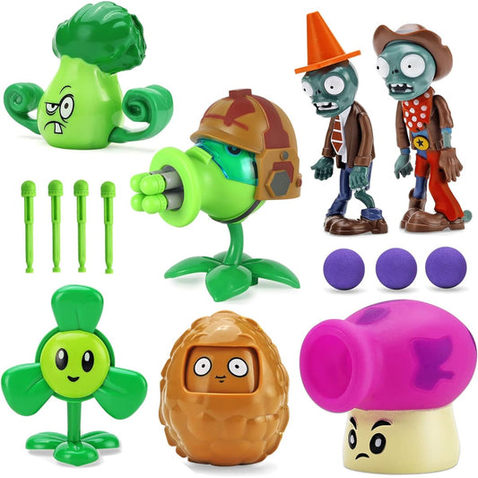 7 Pieces Plants and Zombies Toys Action Figures Zombies PVZ Toy Set 1 2 Series Great Gift for Kids and Fans Birthday Christmas Party