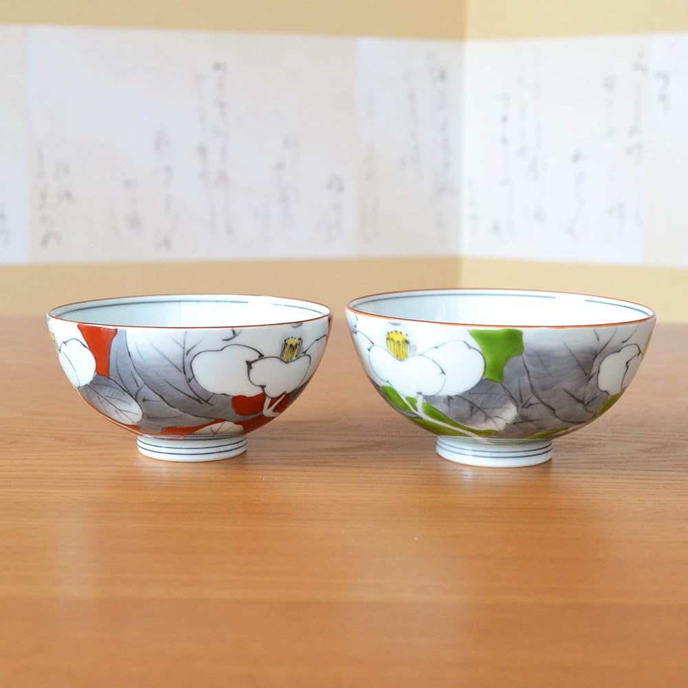 Couple's Tea Bowl Present Pair Gift Boxed Stylish Arita Ware Rice Bowl Yuka Made in Japan
