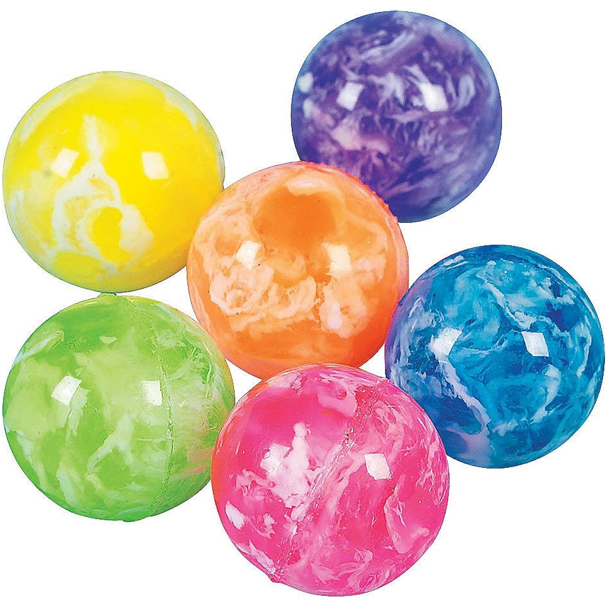 Fun Express Mini Neon Swirl Bouncing Balls - 48 Pieces by FE