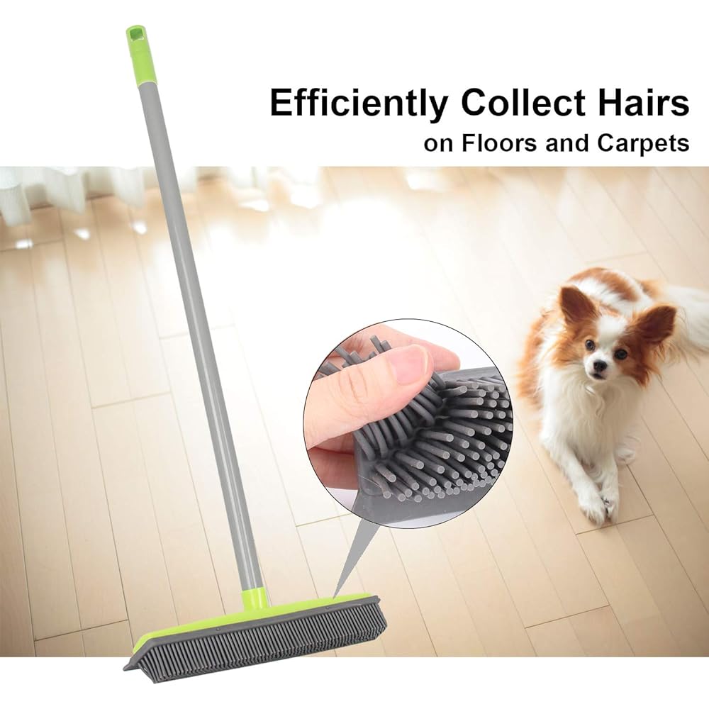 Rubber Broom 150CM Length Handle Carpet Cleaning Brush Pet Hair Dust Wooden Floor Brush Cleaning Supplies