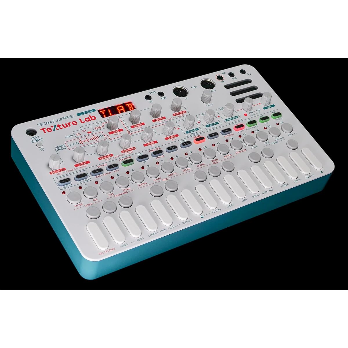 ONICWARE LIVEN Texture Lab [Granular Synthesizer/Effector] 4 voices, equipped with a majestic shimmer reverb that stacks reverberation layers over an octave, 128-step sequencer that can dynamically record each parameter, battery powered, built-in speaker