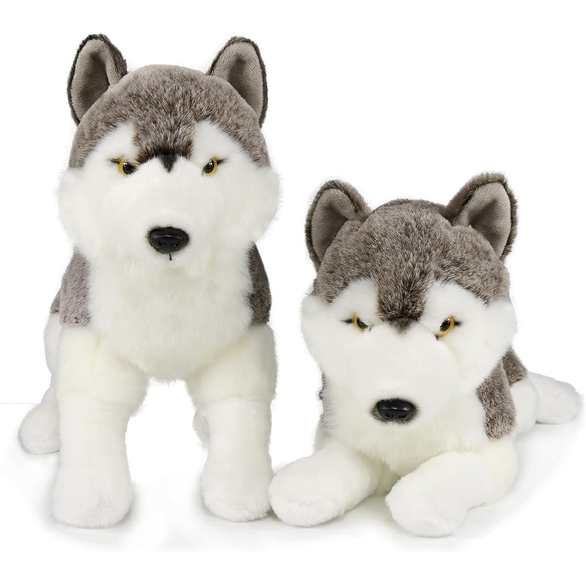 Ice King Bear 2 Piece Wolf Stuffed Toy Standing and Lying Stuffed Toy