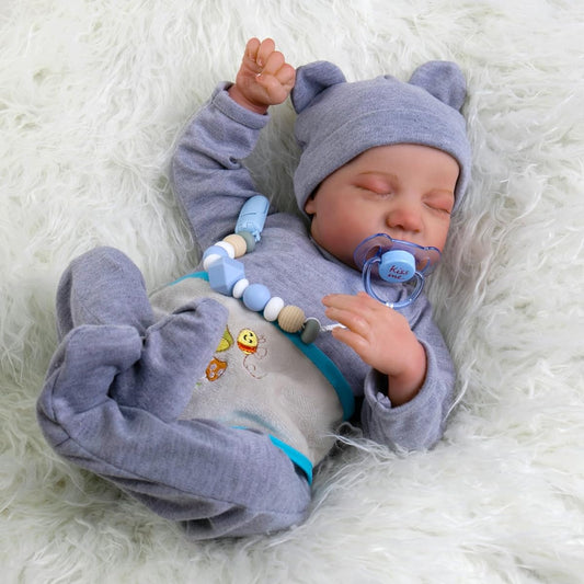 Aori Lifelike Reborn Doll Boy 18 Inch Baby Soft Body Realistic Newborn Baby Doll with Accessories Ages 3+