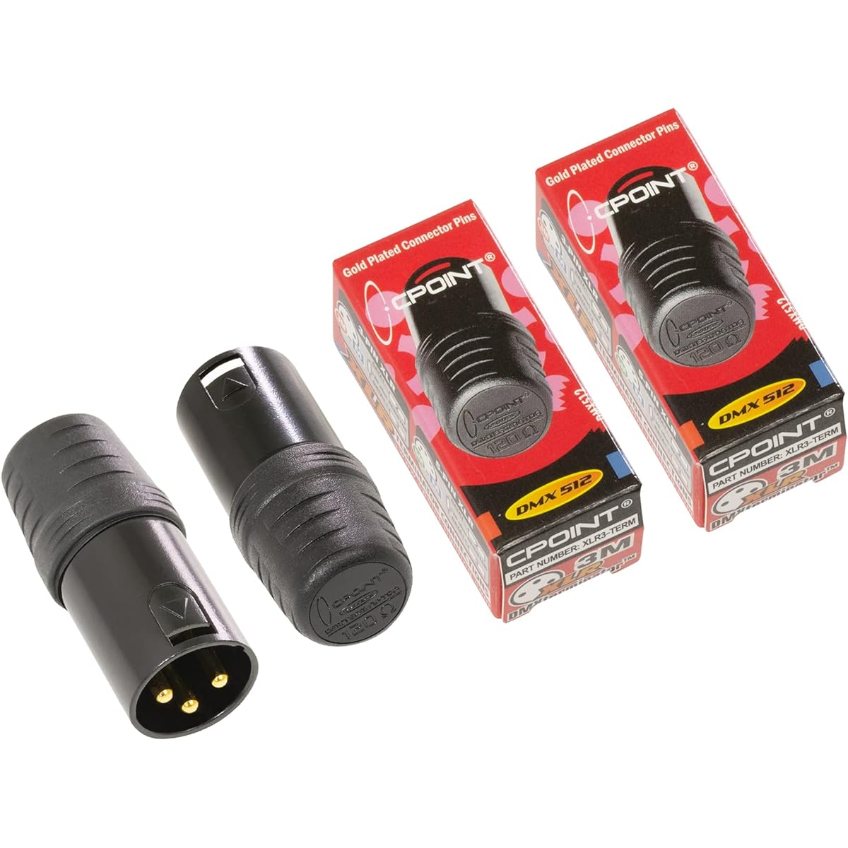 SIRS-E 2 Pack - CPoint DMXterminator XLR 3 Pin DMX Terminator 120 Ohm XLR3-TERM