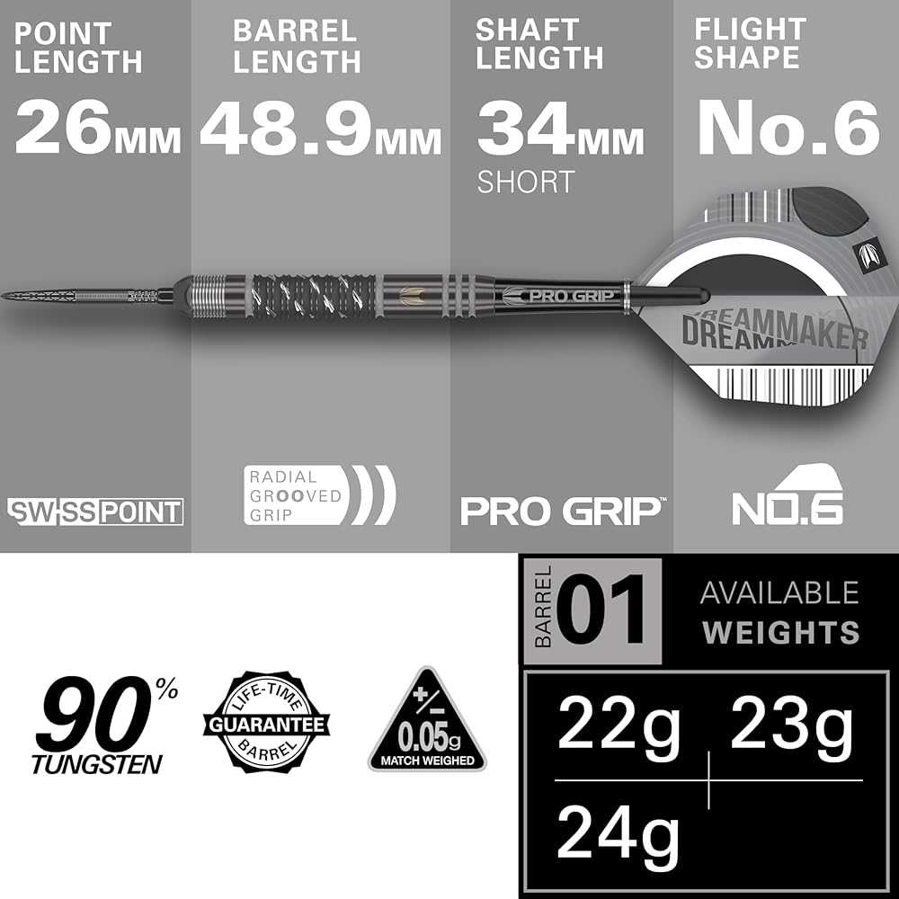 DIMITRI VAN DEN BERGH 90% x ECHO SP STEEL TIP DARTS (24g)