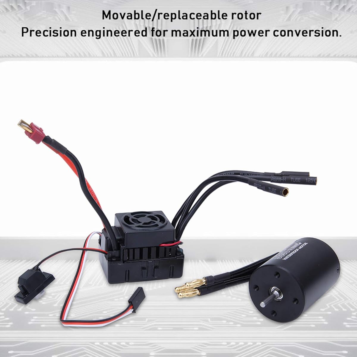 RC Brushless Motor Surpass-Hobby3650 Brushless Motor 60AESC Black Waterproof Set Fits 1/10 RC Car (3100KV)
