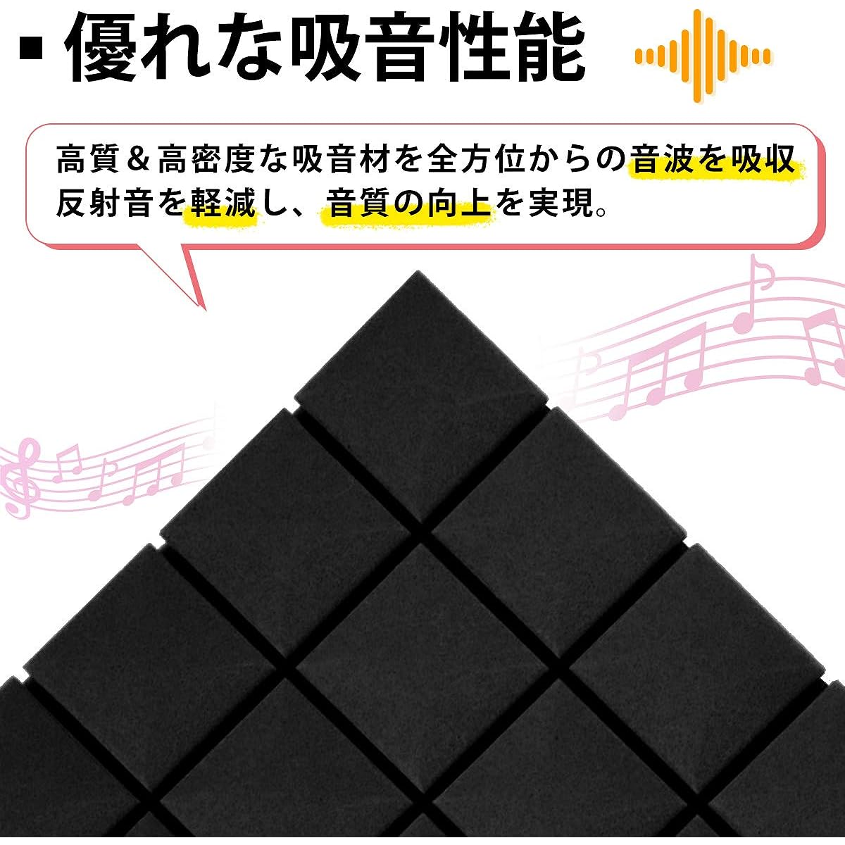 t of 10, 50*50/30*30CM, Soundproof Mat, For Rooms, Walls, Odorless, Flame Retardant, 5CM Extra Thick, 2 Sizes to Choose from, Studio, Recording Room, Construction Site, High Density Cushioning Material, Cushioning Material, Black (30 *30*5cm (40 pieces))