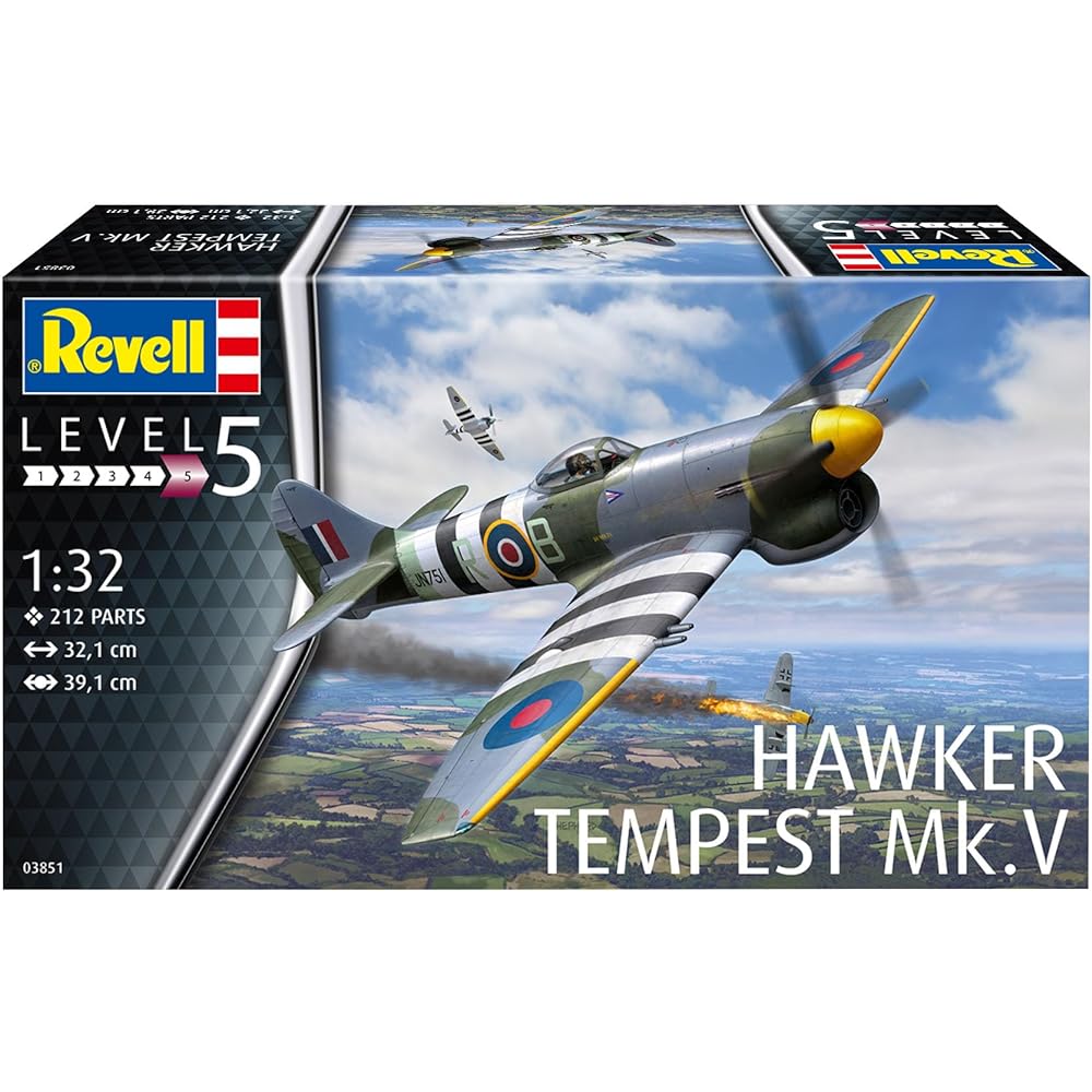 German Revell 1/32 Royal Air Force Hawker Tempest V Plastic Model 03851