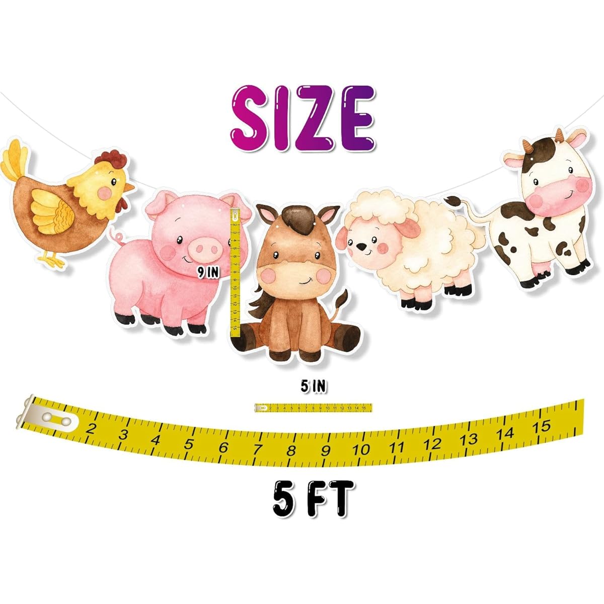 Farm Animal Birthday Banner Barn Animal Party Supplies Baby Shower | Farm Animal Birthday Decorations