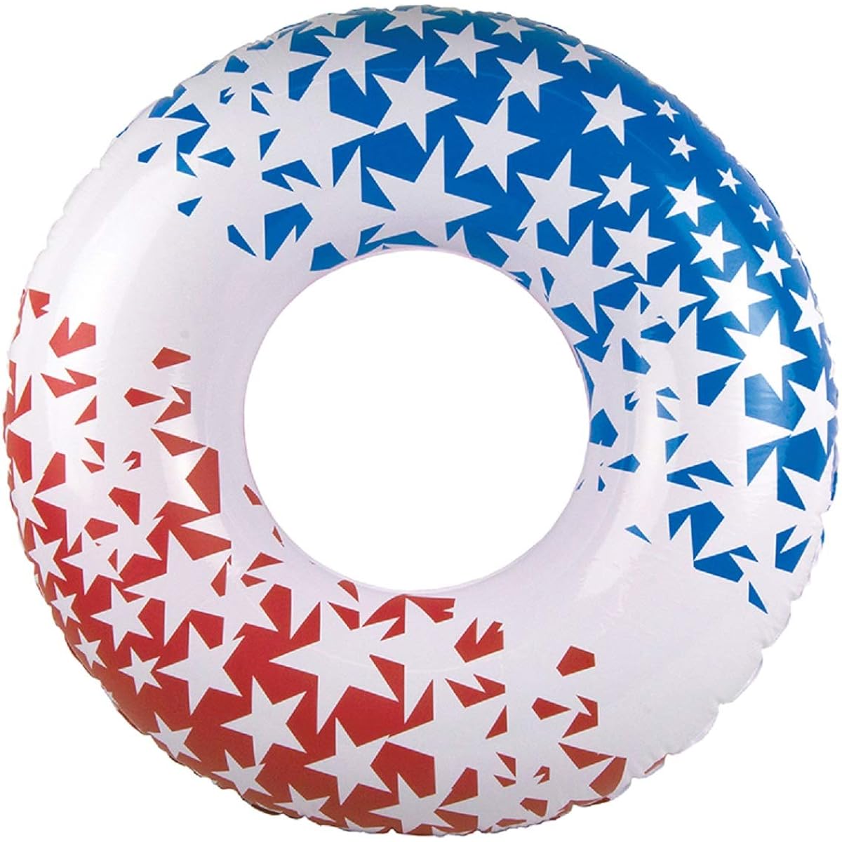 Red White Blue Patriotic American Star Swimming Pool Inner Tube 36 Inch