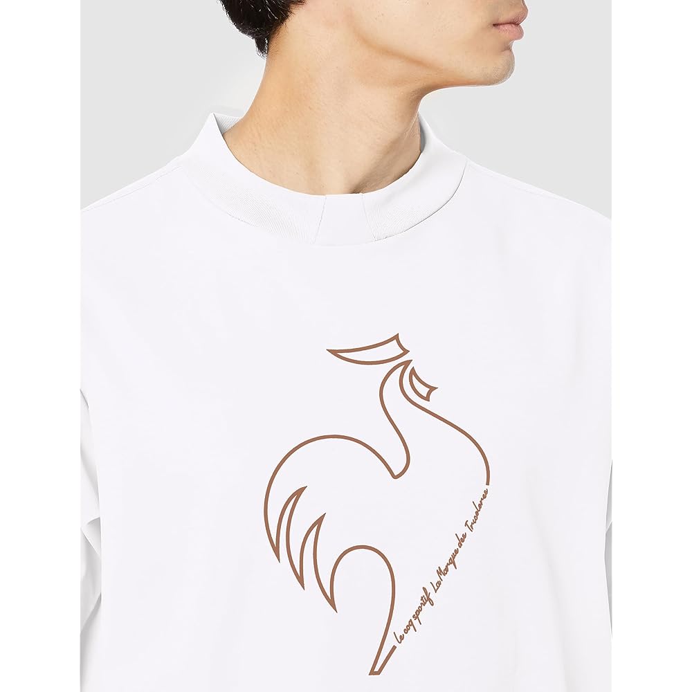 [Le Coq Sportif] T-shirt LCS Plume Half Sleeve Shirt Sweat Absorbent Stretch Shape Stable Skin Dry Short Sleeve Big Logo Lightweight Mock Neck