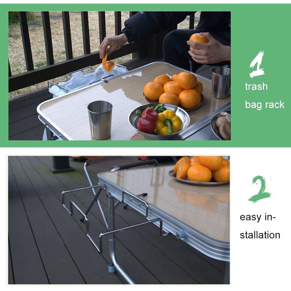 Table Rack Garbage Bag Rack Holder Gubbing Frame Garbage High Load Capacity Multi-Purpose Storage Garbage Bag Frame for Camping Outdoor Table