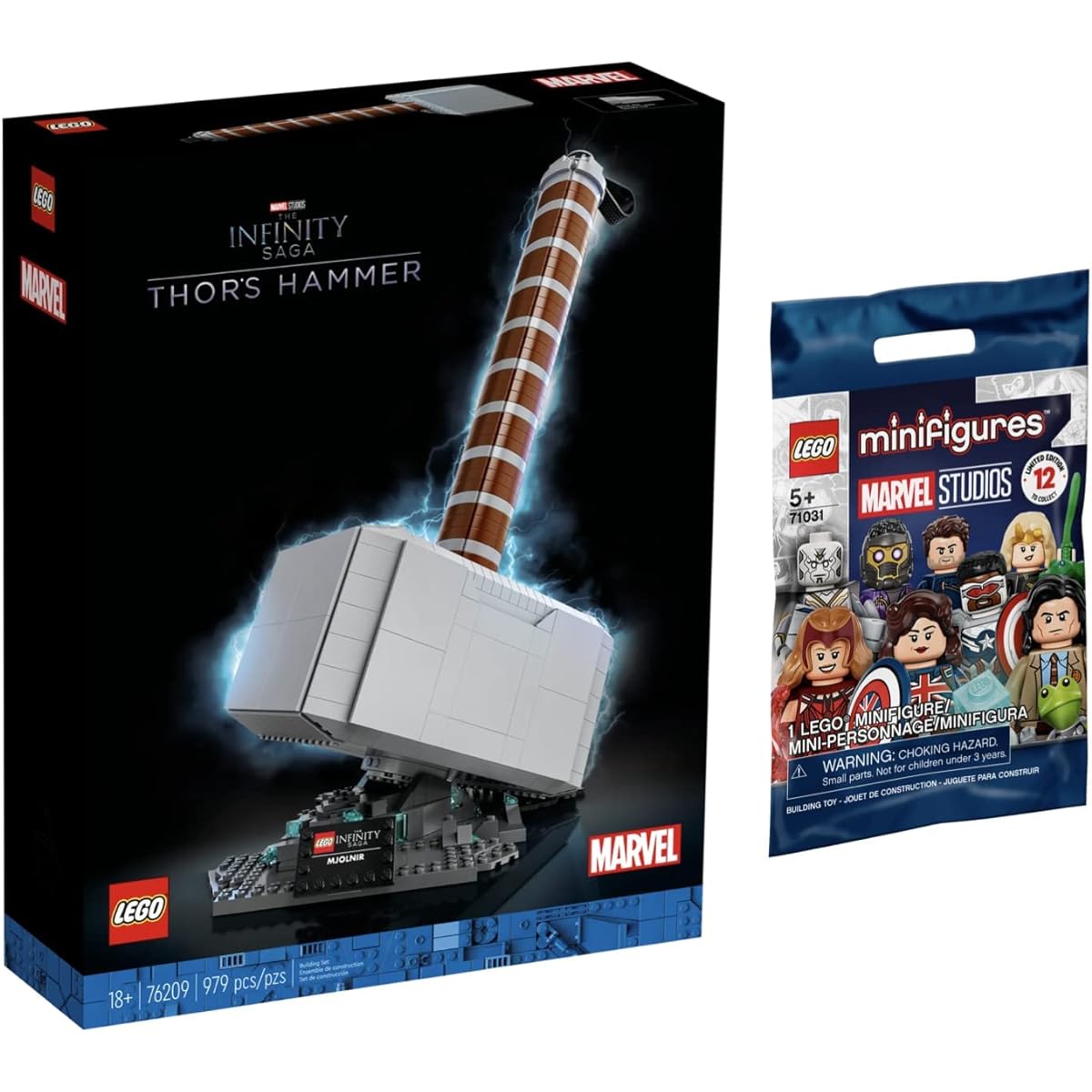 LEGO Marvel Thor's Hammer Mjolnir 76209 Deluxe Building Toy Mystery Marvel Mini Figure