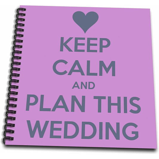 (8x8 drawing book) - 3dRose LLC db_161161_1 Drawing Book, 20cm by 20cm,"Keep Calm and Plan This Wedding Wedding Planner Engagement Bride"