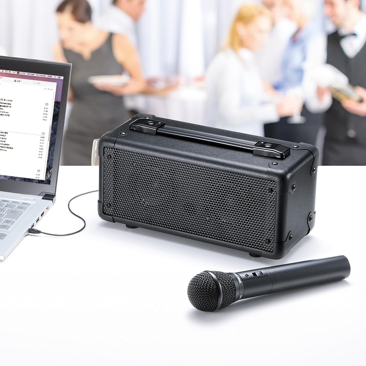 Sanwa Supply Loudspeaker speaker with wireless microphone MM-SPAMP4