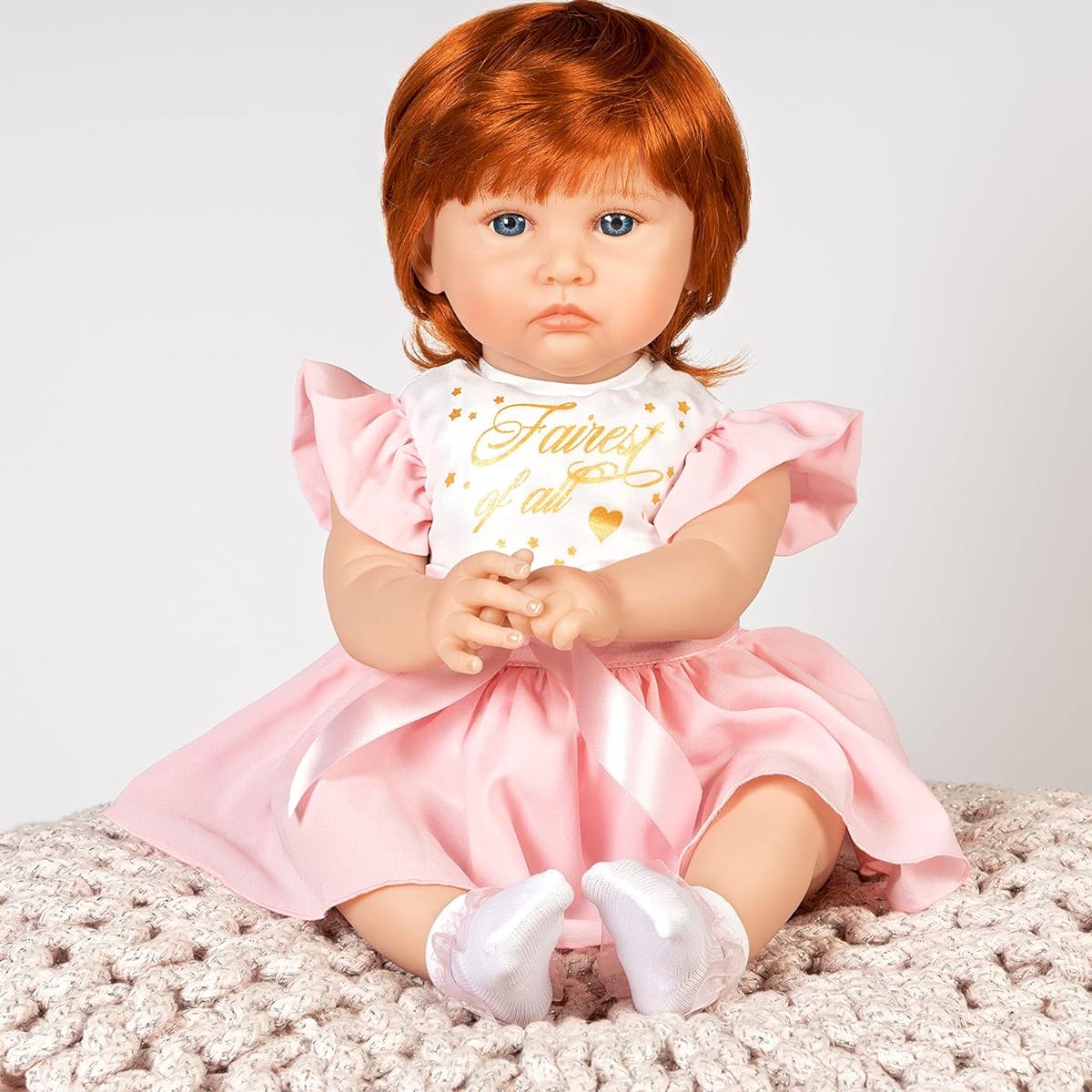 Paradise Galleries Reborn Toddler - Once Upon a Princess 20" Gentle Touch Vinyl Red Hair Realistic Baby Doll Gift Set