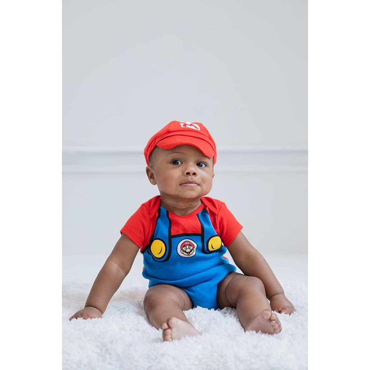 Super Mario Luigi Short Sleeve Bodysuit Red/Green
