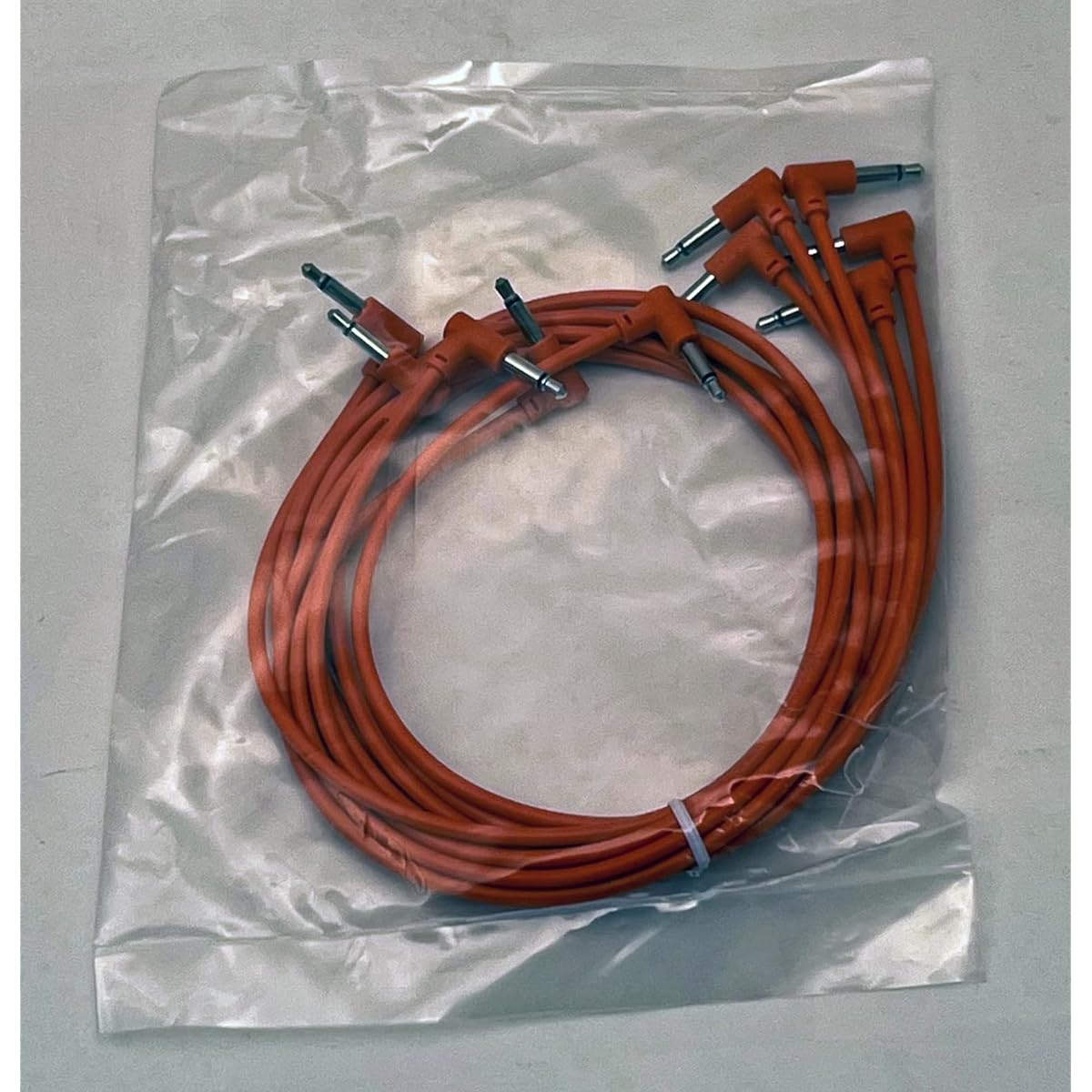 Starving Students Musical Equipment Luigis Modular M-PAR Right Angle Eurorack Patch Cables - Pack of 5 Orange Cables - 24" (60cm)