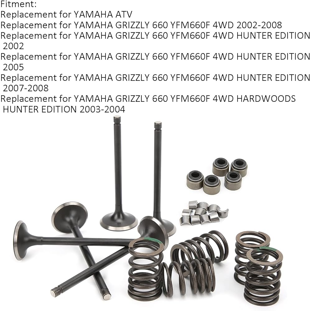Cylinder Head Intake Exhaust Valve Kit Yamaha Grizzly 660 YFM660F 4WD 2002-2008 Cylinder Head Valve Rebuild Kit ATV Parts