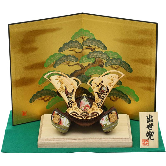 May Doll Compact Stylish May Doll Crepe Stylish Mini Ryukodo May Doll Helmet Helmet Decoration Ryukodo Wooden Hoe Shape Pine Carp Helmet