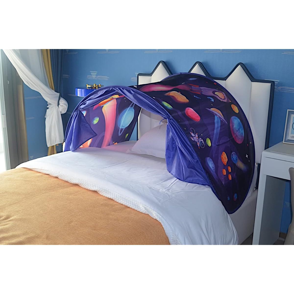 POCO DIVO Space Adventure Bed Tent Dream Toy Hut Fantasy Star Night Canopy Indoor Pop Up Sleep Doom Pretend Play STEM Kids Observation Deck