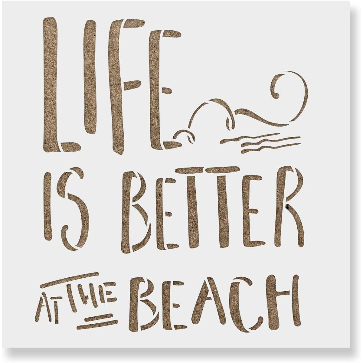 Life is Better Beach Stencil Reusable Paint Stencil DIY Life is Better Beach Home Decor