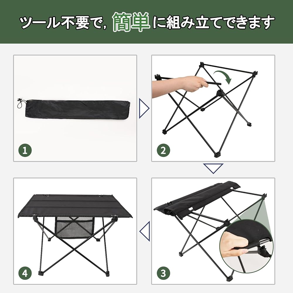 Magiea Camping Table Roll Table Outdoor Table Foldable Oxford Cloth Table Ultra Light Aluminum Storage Bag Included Camping Equipment