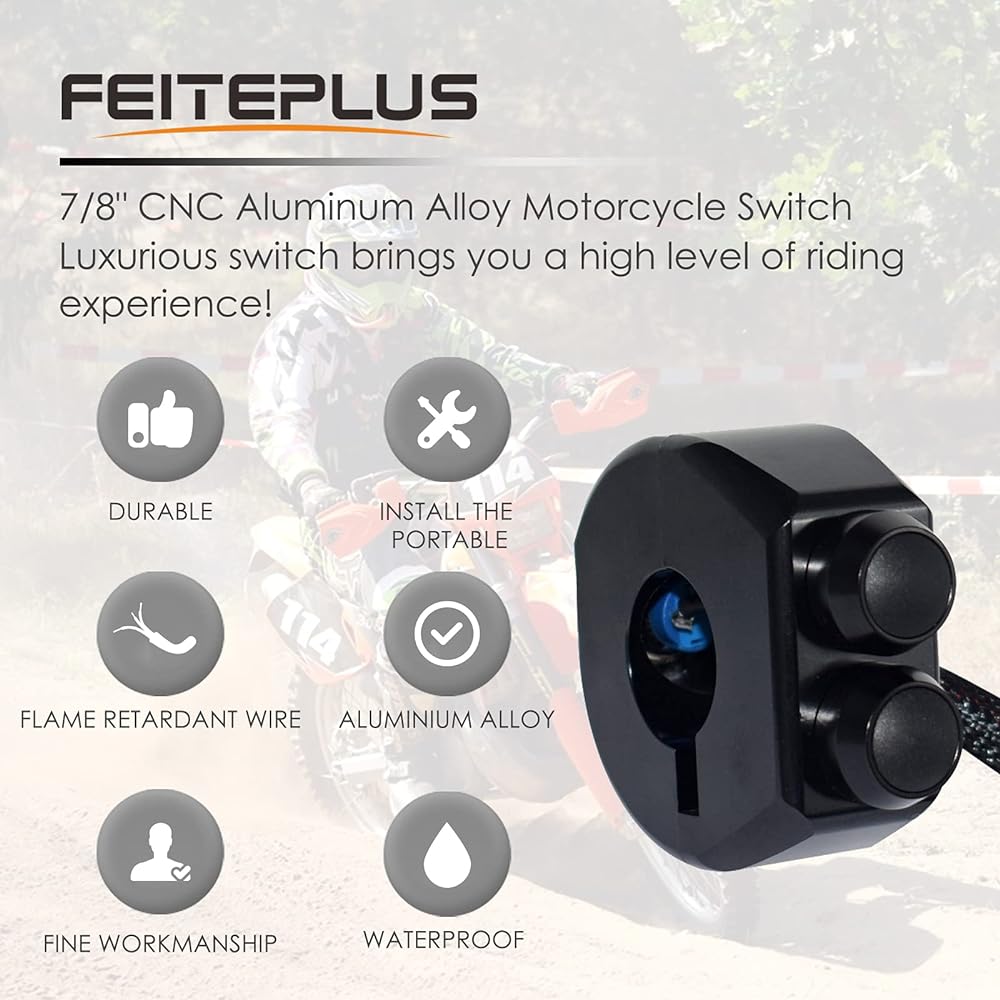 7/8 inch CNC Aluminum Alloy Motorcycle Switch Handlebar Mount Switch Headlight Fog Light On Off Start Kill Horn Lock Reset Button