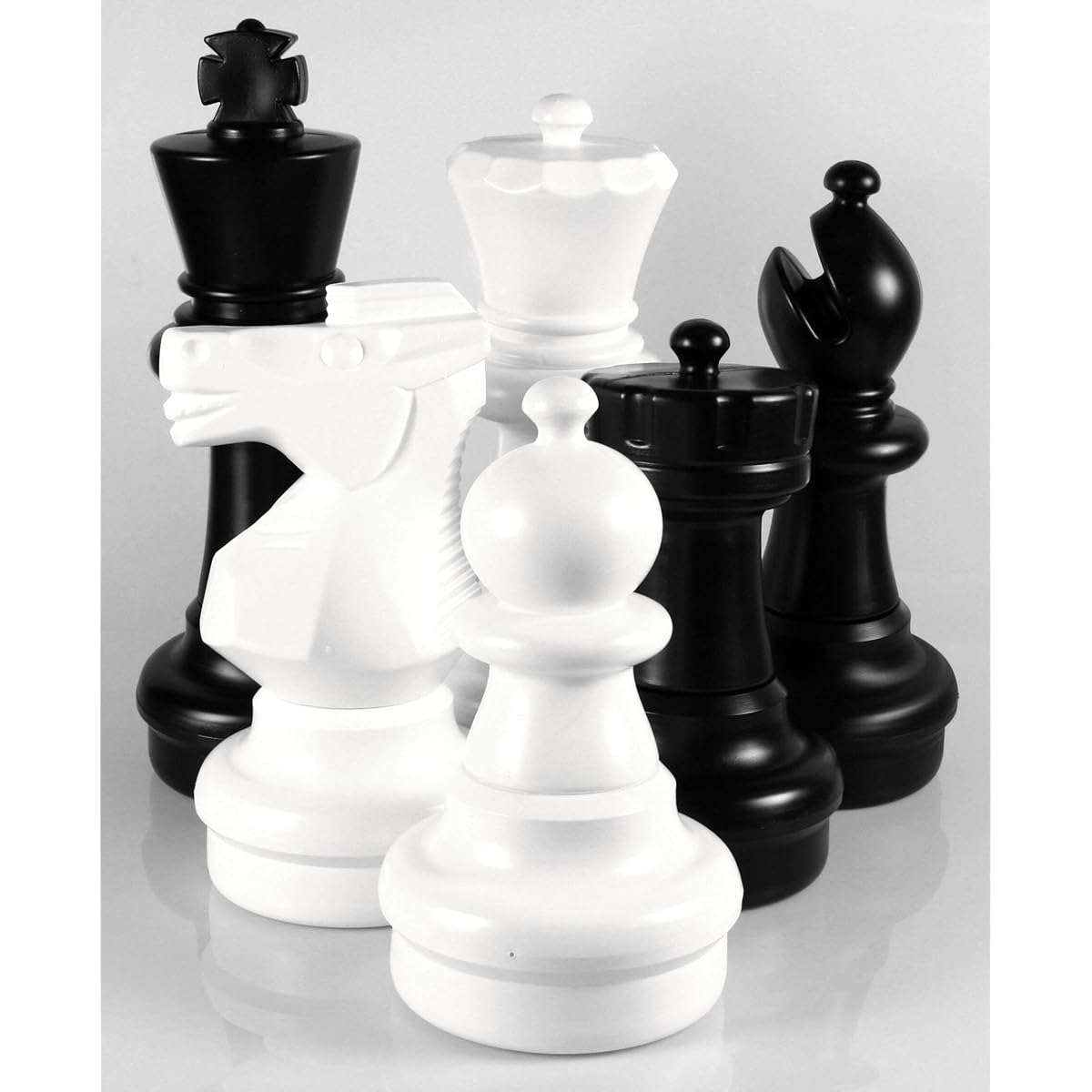 E060 Chess House Giant Set Premium Piece 25" King Black & White 32 Pieces All Weather Indoor Outdoor Home Park Resort Campsite