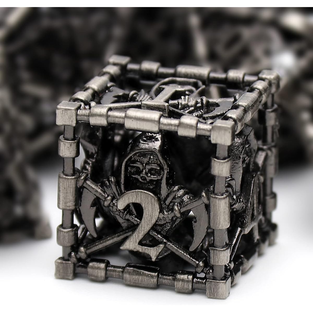 DND Dice, Metal Gamecube Dungeons and Dragons Dice Set HNCCESG Hollow Reaper D&D Dice Polyhedral Dice Set Pathfinder MTG RPG DND Dice Set W20 W12 W10 W8 W6 W4 (Deathsplitter)