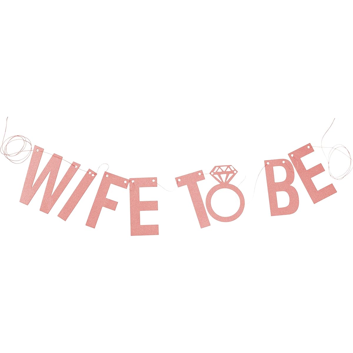Sweet Details Party Co "Wife to Be" Glitter Banner Bride to Be & Bridal Shower for Bachelorette Party (White) (Rose Gold)