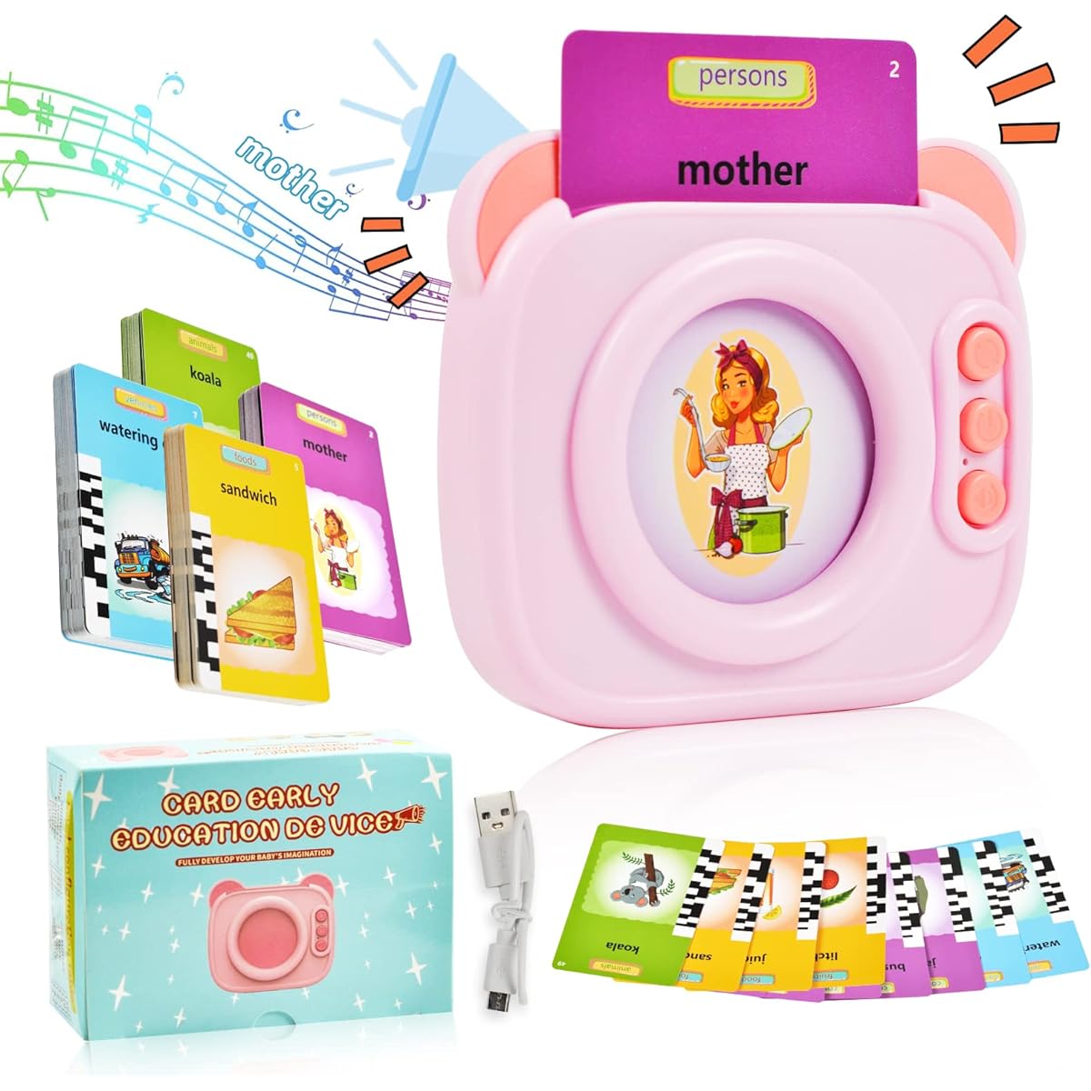 Supplim Toddler Montessori Toys for 1 2 3 4 5 Year Old Boys Girls - Preschool Learning Autism Sensory Toys Autism Kids Speech Therapy Toys Talking Flash Cards 224 Sight Words