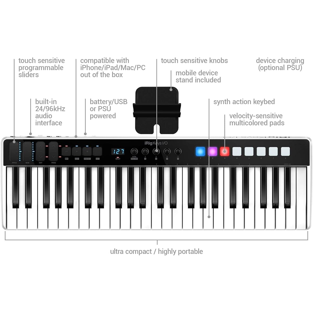 IK Multimedia iRig Keys I/O 49 Audio Interface & MIDI Keyboard IP-IRIG-KEYSIO49-IN [Domestic regular product]