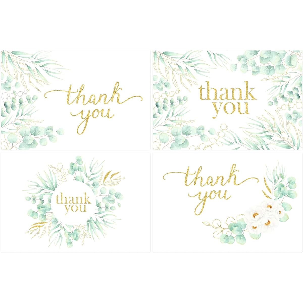 Spark Ink 100 Thank You Cards with Envelopes - Thank You Notes - Elegant Blank Graduation Thank You Cards - for Small Business, Weddings, Christmas, Graduations, Bridal & Baby Showers, Funerals, 4x6 Inch