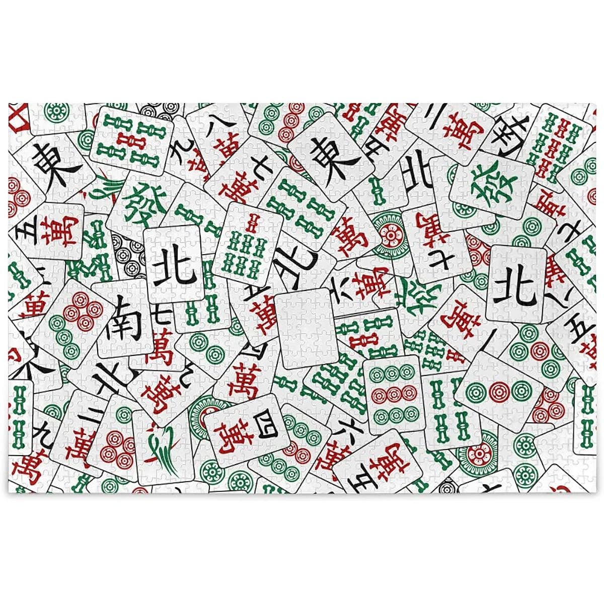 Mahjong Pattern Jigsaw Puzzle 500 Pieces for Adults Teens Chinese Game DIY Wall Art Intellectual Decompression Educational Fun Game