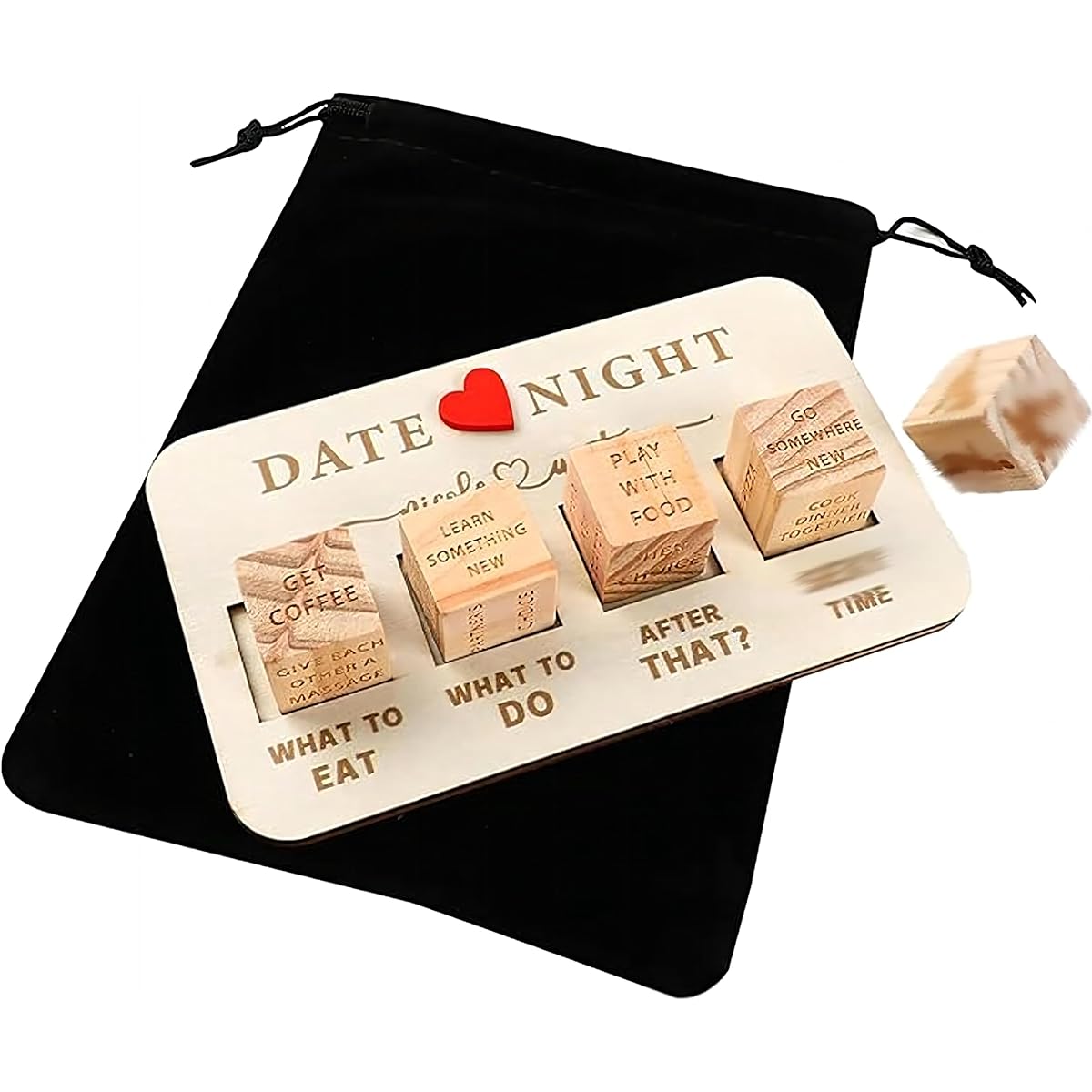 Date Night Dice for Couples Fun Night Dating Decision Dice Wooden Couple Dating Fun Dice Valentine's Day Anniversary Birthday Gift