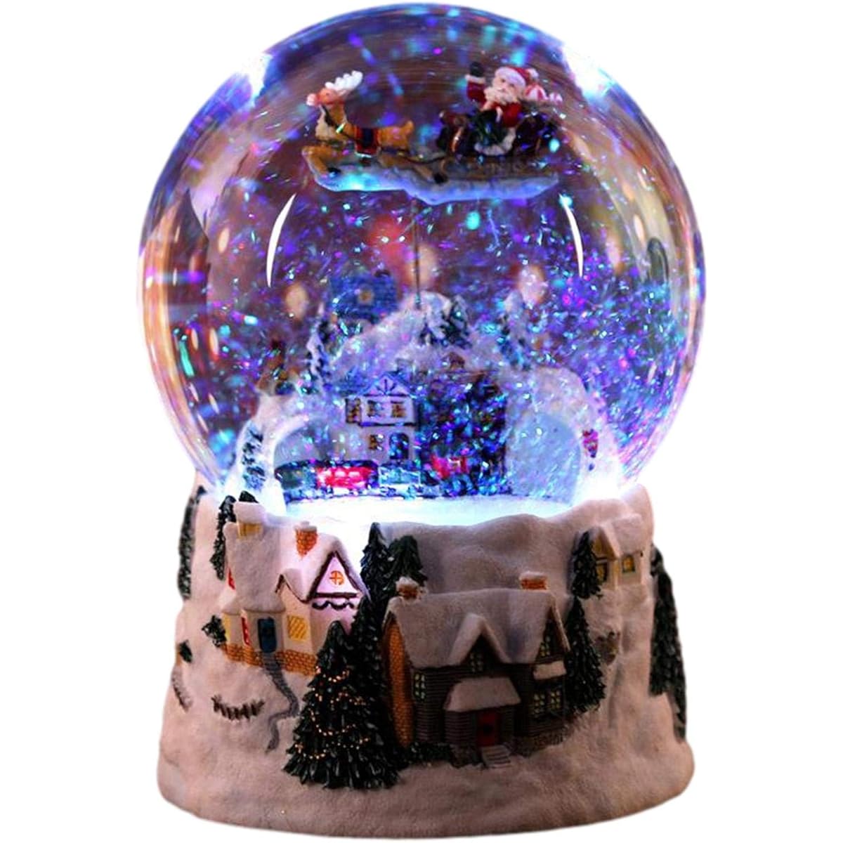 shopparadise Music Box Christmas Gift Snow Globe Snow Music Box with Music Music Light Rotatable Winter Landscape Christmas Snow House Crystal Ball Music Box Snow Music Box Christmas Anniversary Birthday Gift