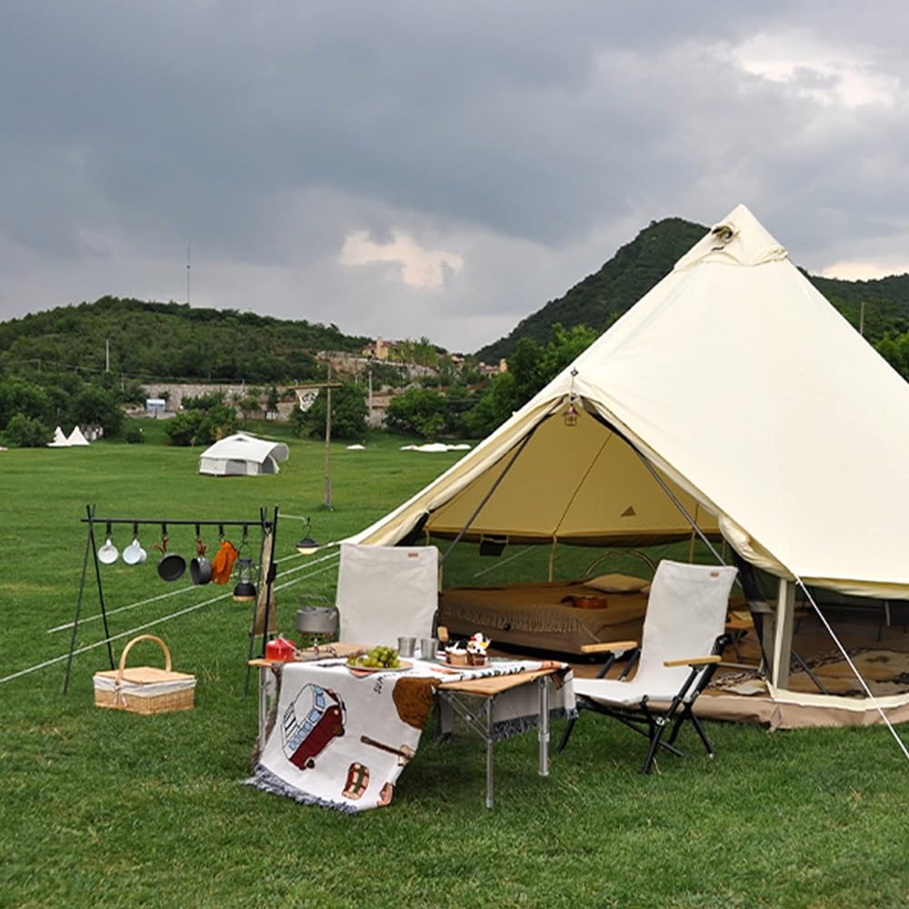 ATEPA Outdoor Table Folding Bamboo Camping Table Desk Bamboo Low Table with Storage Bag