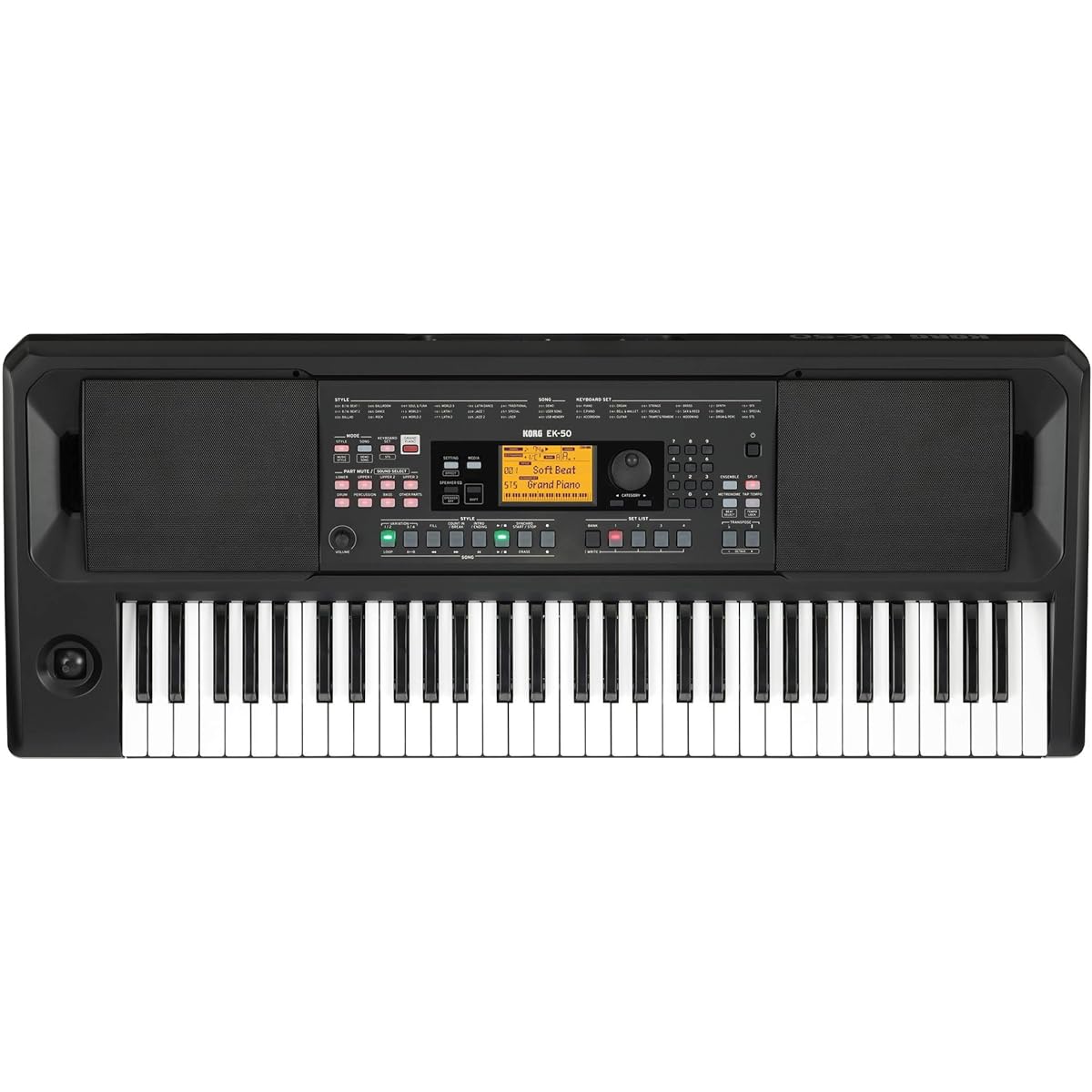 KORG Entertainer Keyboard EK-50 with built-in speaker, home practice, outdoor performance, cafe live, automatic accompaniment, improvisation, battery powered, music stand/adapter included