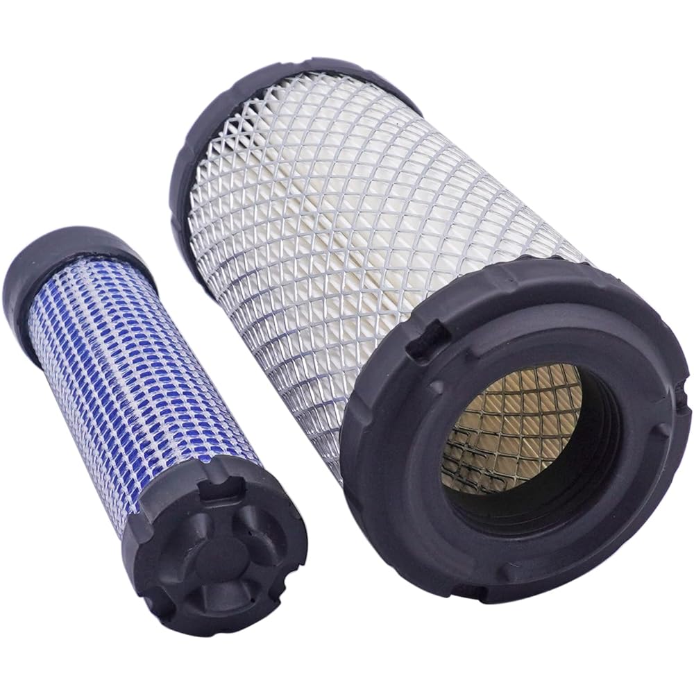 Inner & Outer Air Filter Set M113621 M123378 Air Filter Element Compatible with 1023E 1026R 1200 1720 1725 2030A 2210 2500 Replacement for Kawasaki 11013-7029 11013-7048