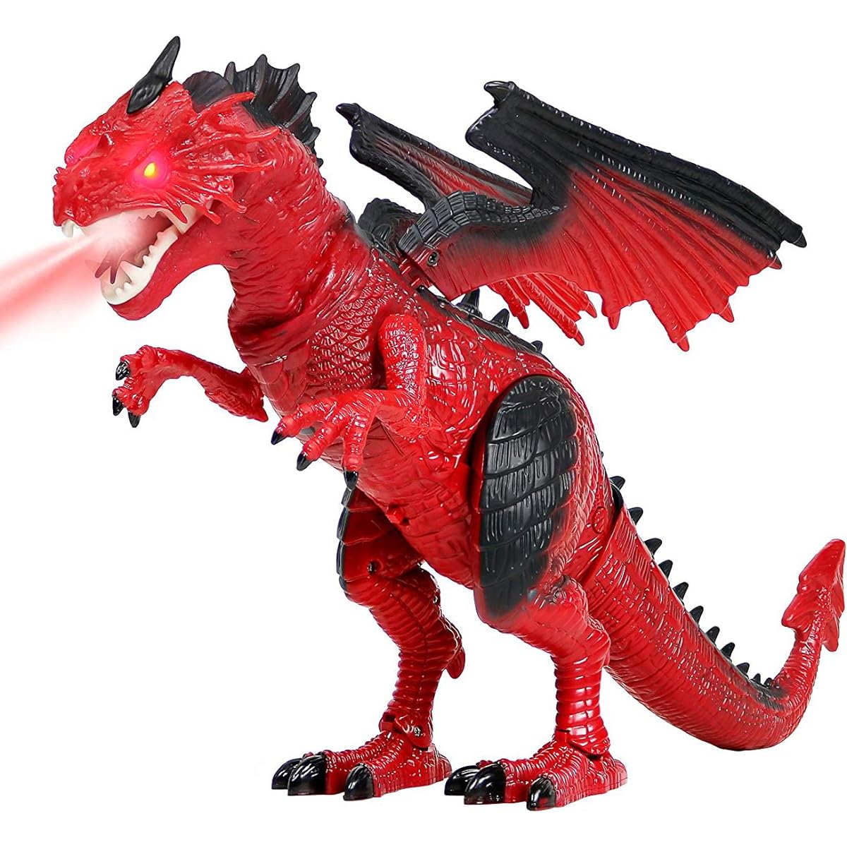 Liberty Imports Dinosaur Planet Remote Control R/C Walking Dinosaur Toy with Shaking Head, Light Up Eyes Sounds, Red RS6153