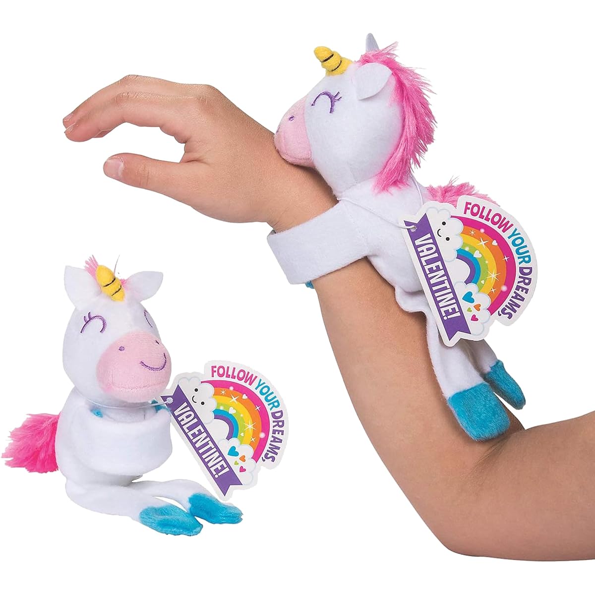 Plush cuddly unicorn with inspiration card (set of 12)